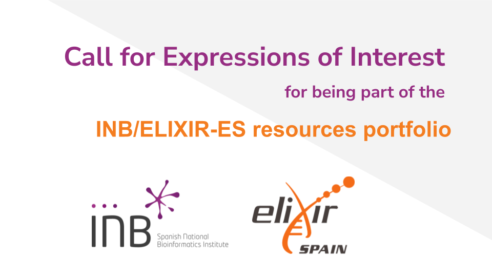 Call for Expressions of Interest for being part of the INB/ELIXIR-ES resources portoflio