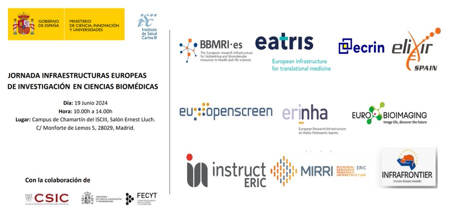 Jornada sobre infraestructuras de investigación europeas en el ambito de la biomedicina 2024
